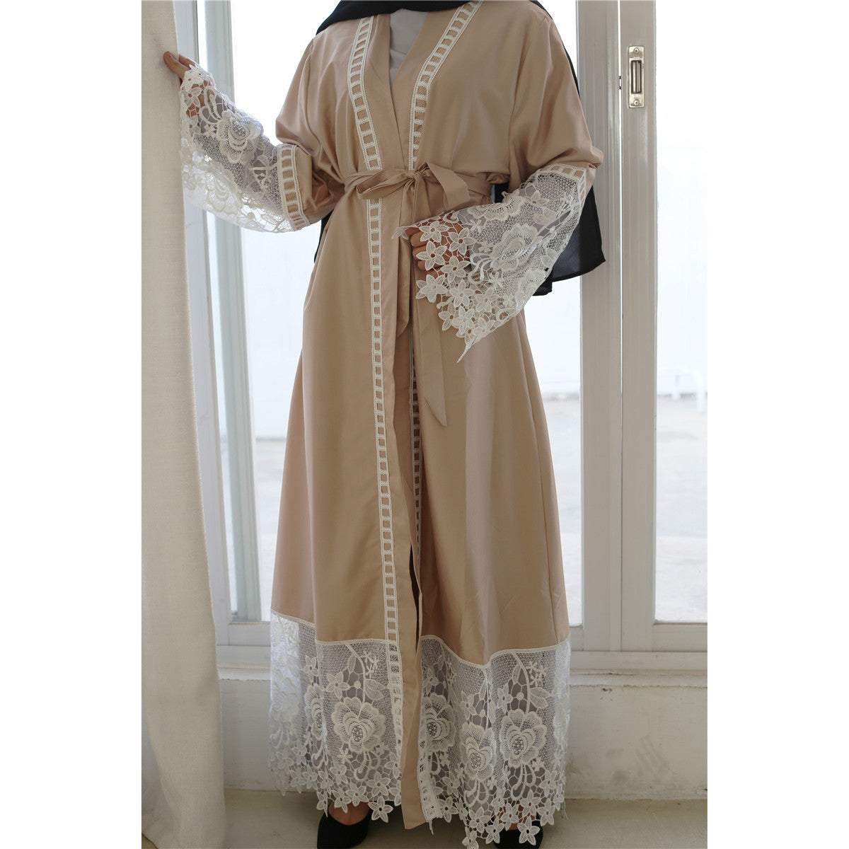 Women's Embroidered Cardigan Gown Dress