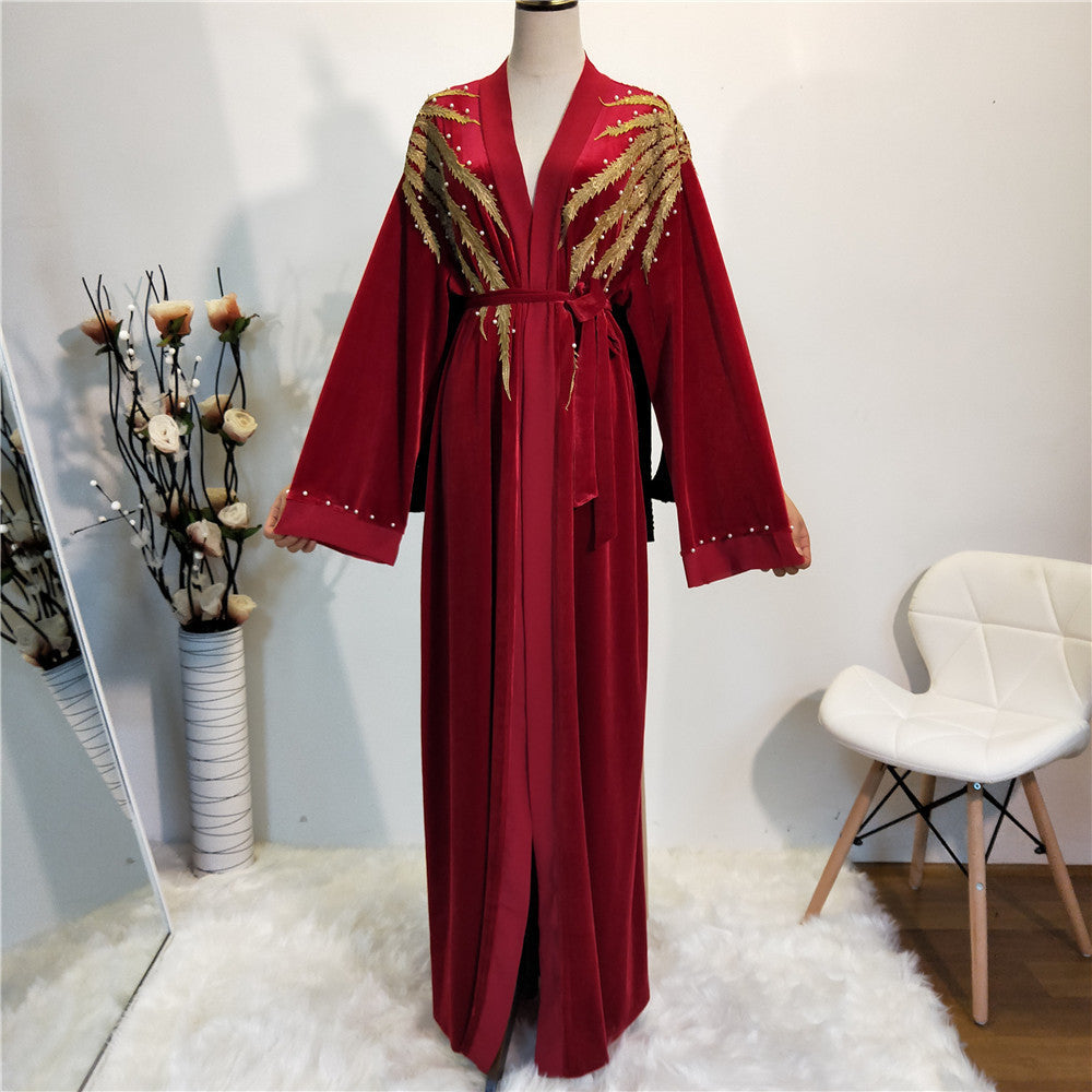 Women's Pearl Cardigan Robe Dress