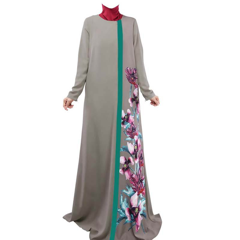 Ethnic long skirt digital printing multi-color multi-code Arabic robe