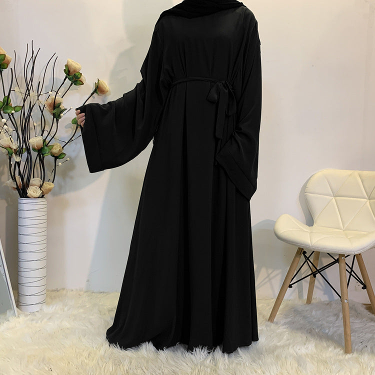 Cross-border Muslim Women's Long Skirt Abaya Dubai Middle East Jalabiya Pure Color Robe