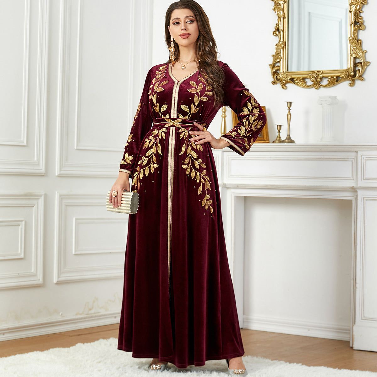 Velvet Dress Arab Women's Clothing