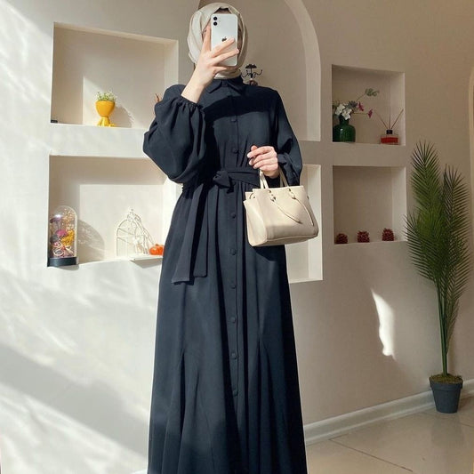 Muslim Solid Color Women's Clothing Dress