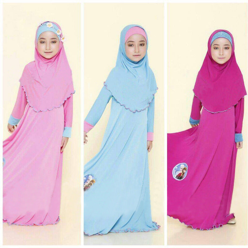 Girl Abaya colorful. Muslim girl dress