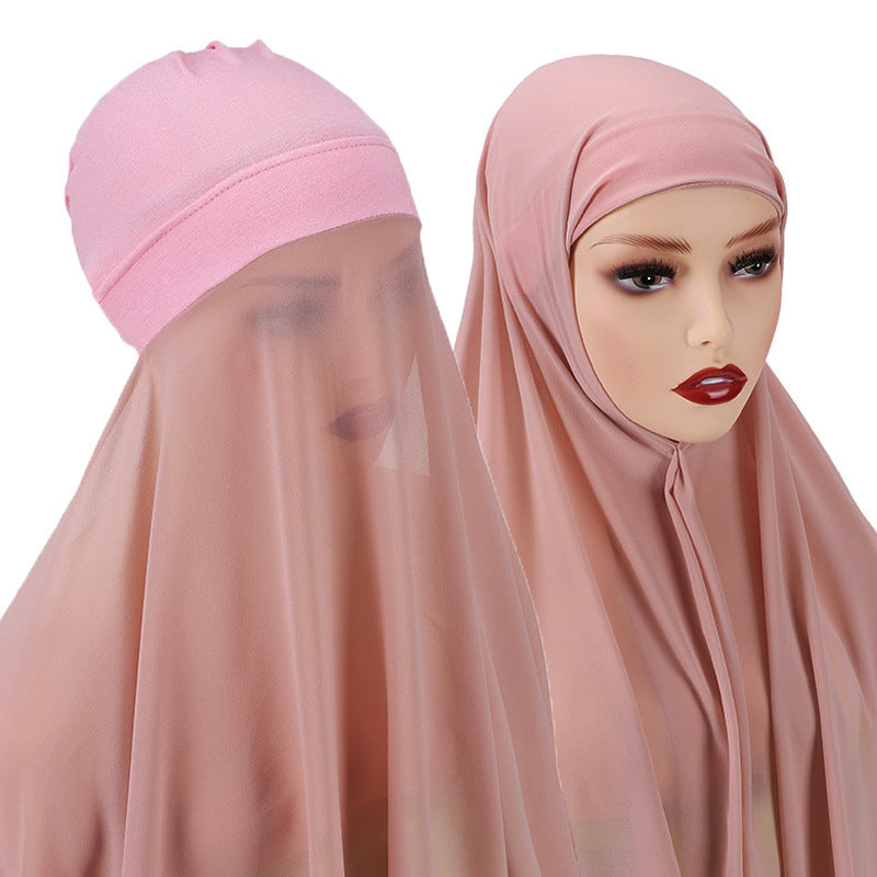 Veiled Muslim Ladies Chiffon Turban Scarf Set