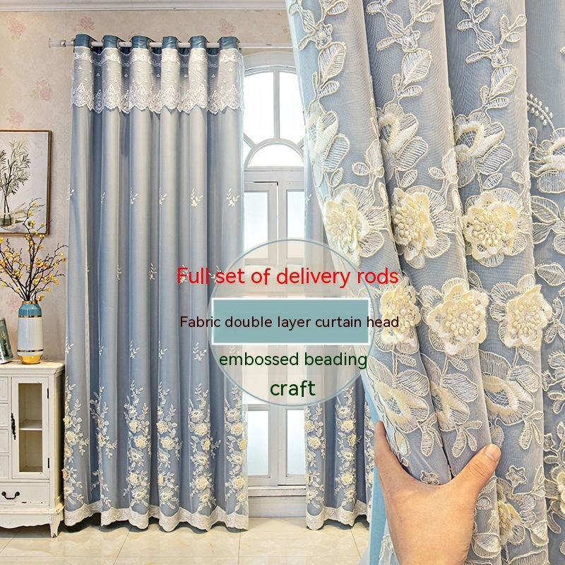 Bedroom Shading Wedding Home Double Open Curtain Finished Set