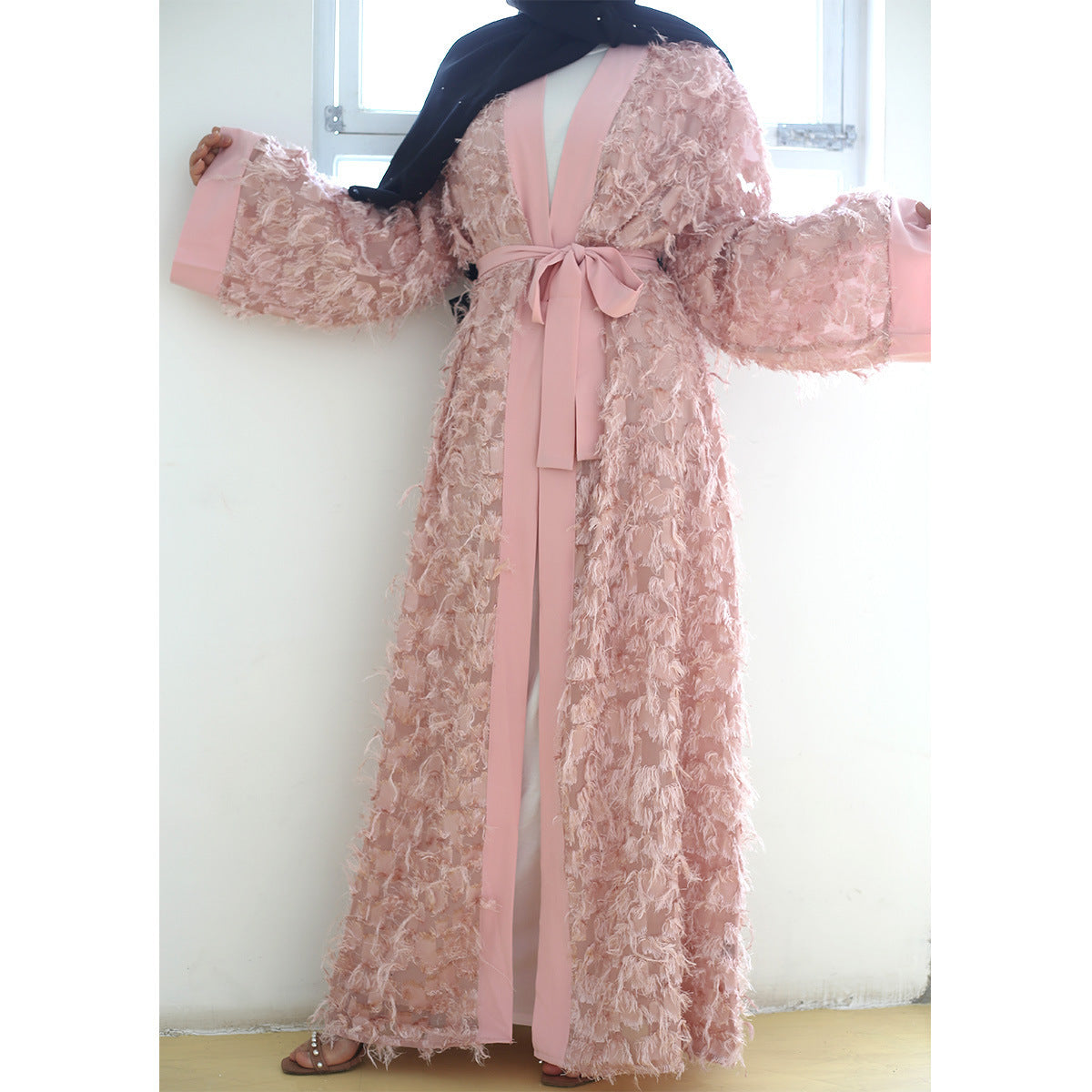 Europe And The United States New Fashion 3D Tassel Robe Cardigan