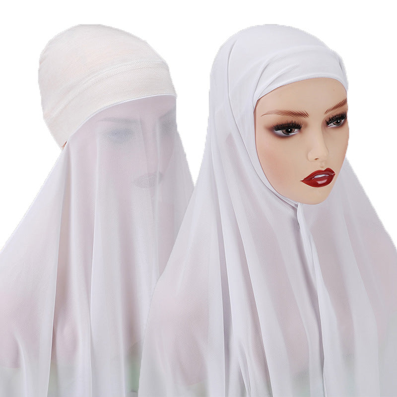 Veiled Muslim Ladies Chiffon Turban Scarf Set