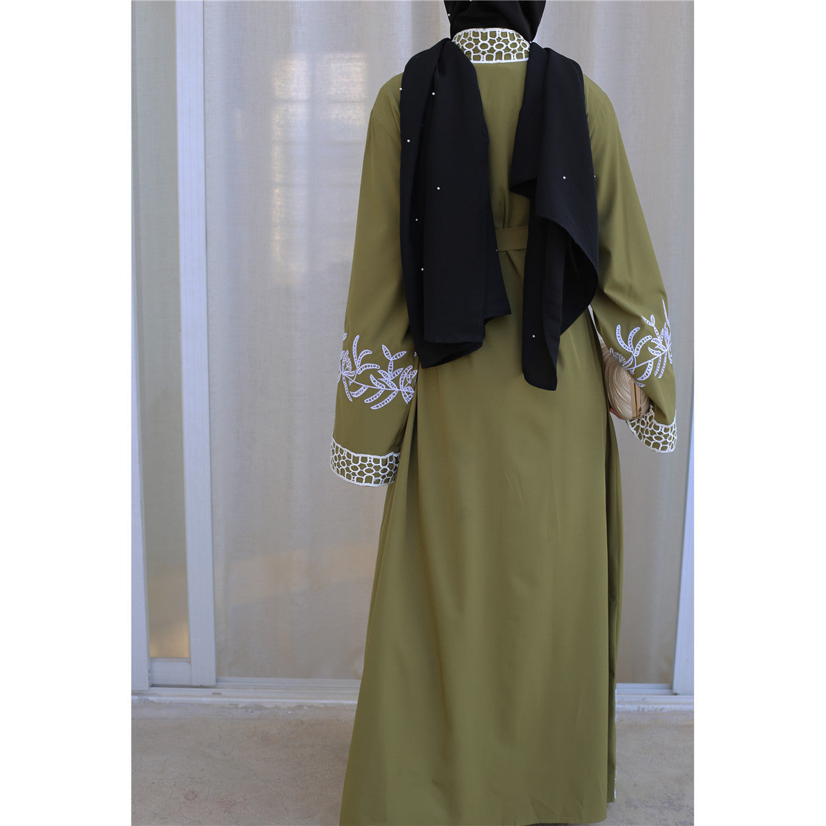 Women's Embroidered Cardigan Gown Dress