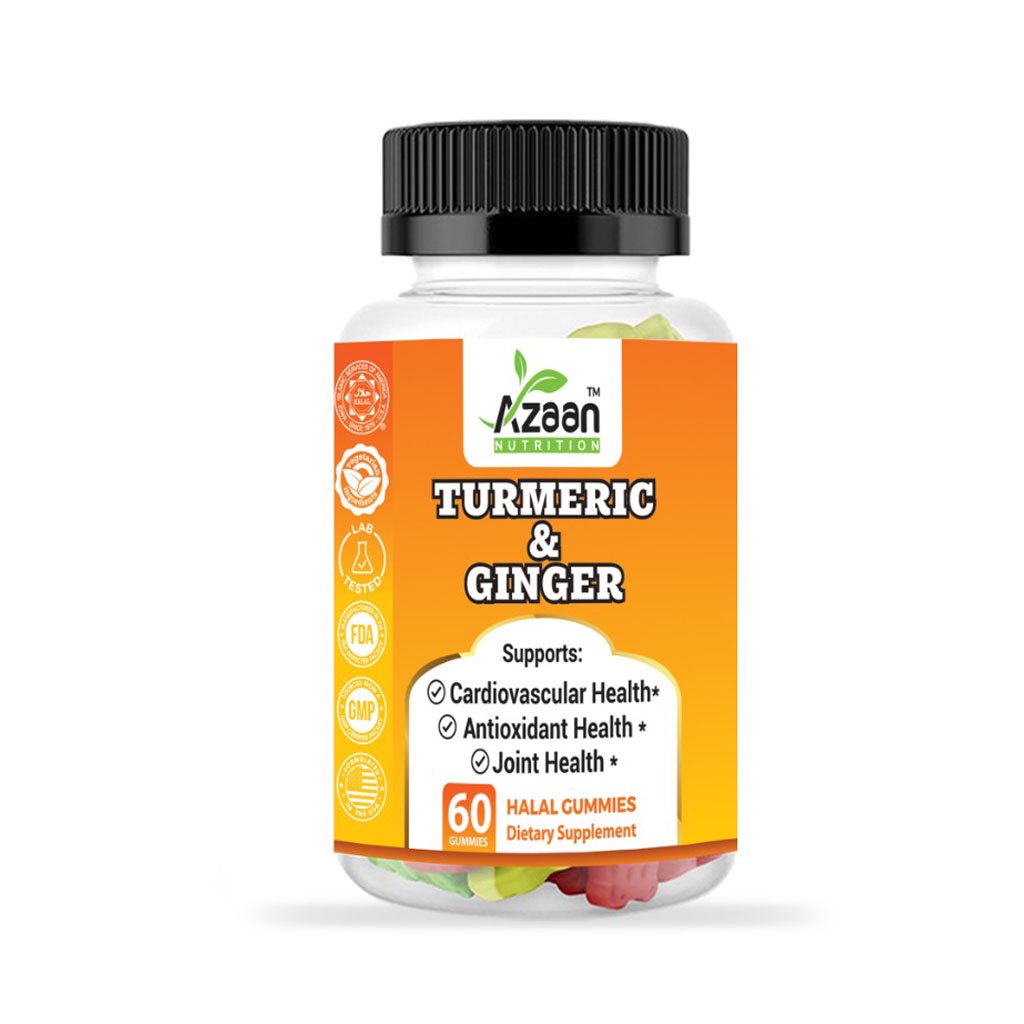 Azaan Nutrition Turmeric Curcumin & Ginger (60 Gummies)