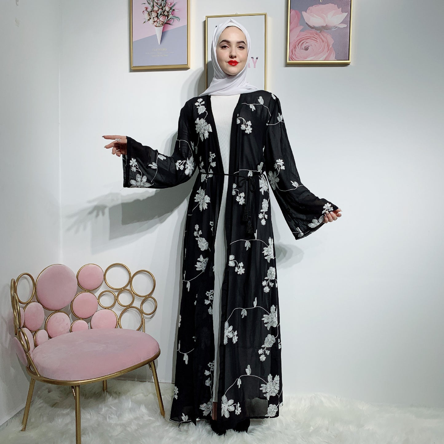 Muslim printed robe, Woman wear, Islamic dress