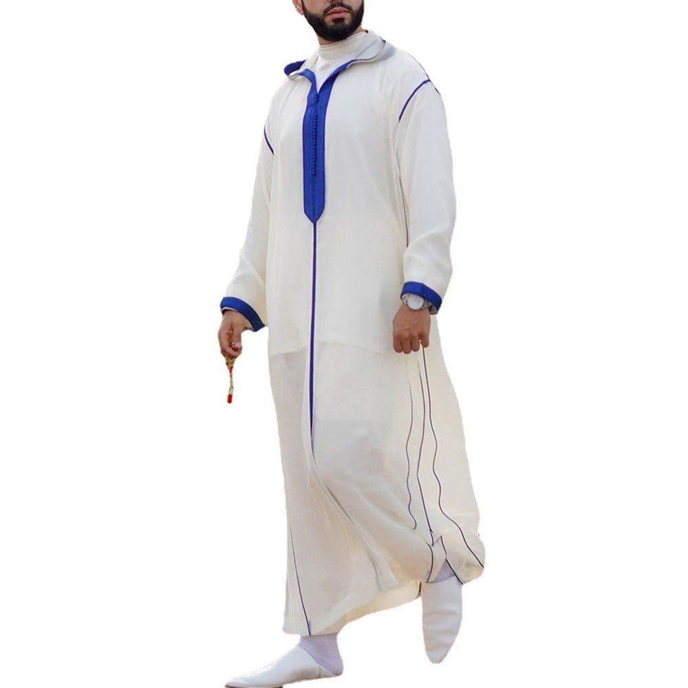 Arabic Long Men's Hooded Thobe Muslim Robe