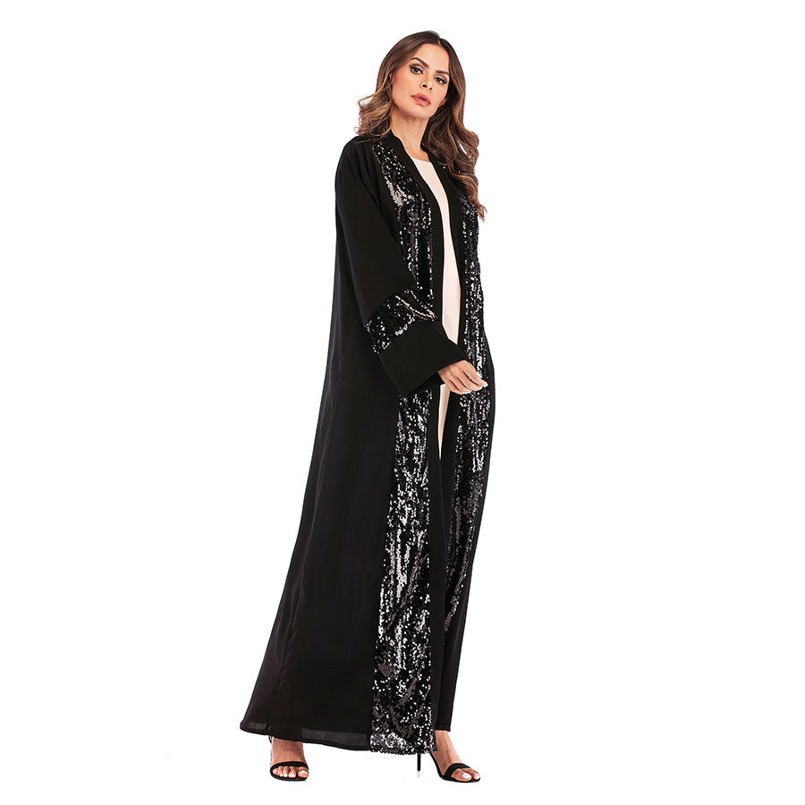 Sequin Patchwork Cardigan Robe For Women