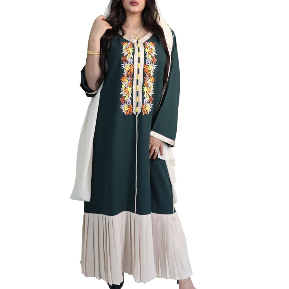 Four Seasons Embroidered Lace Chiffon Dubai Robe