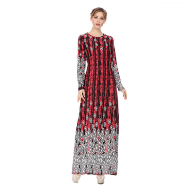 Women's Polka Dot Printed Muslim Long Skirt