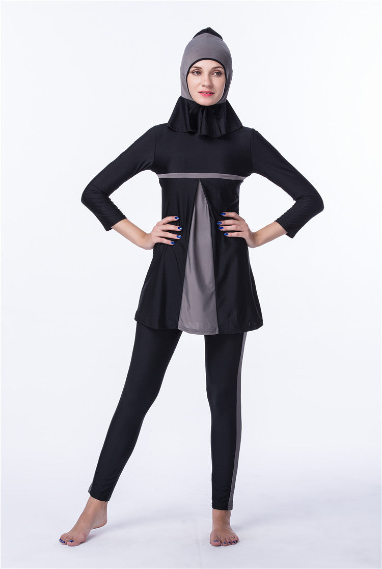 Women's Quick-drying Hijab Top Trousers With Chest Pad And No Steel Support Swimsuit Suit