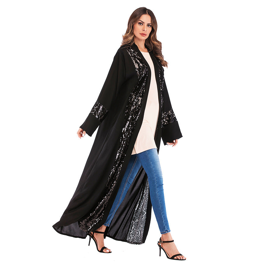 Sequin Patchwork Cardigan Robe For Women