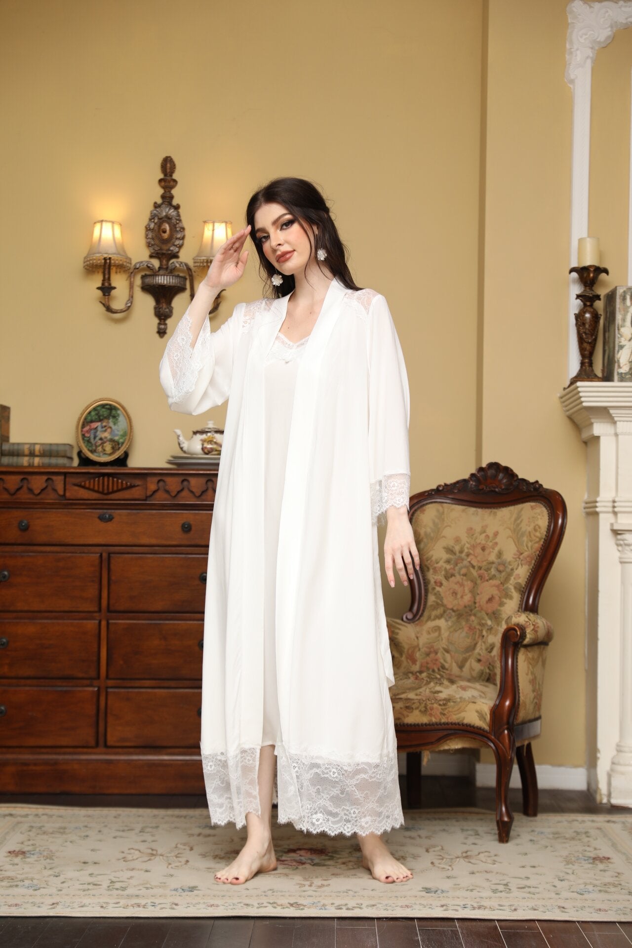 Women's Middle Eastern Style Sweet Princess Style Nightdress Two-piece Set