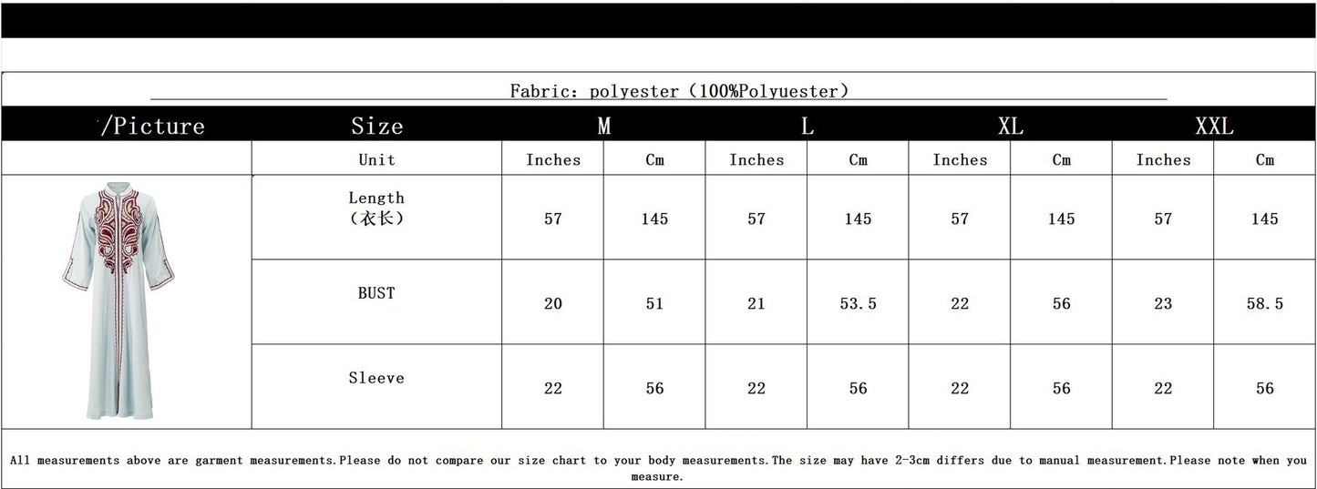 Muslim Middle East Embroidery Dress