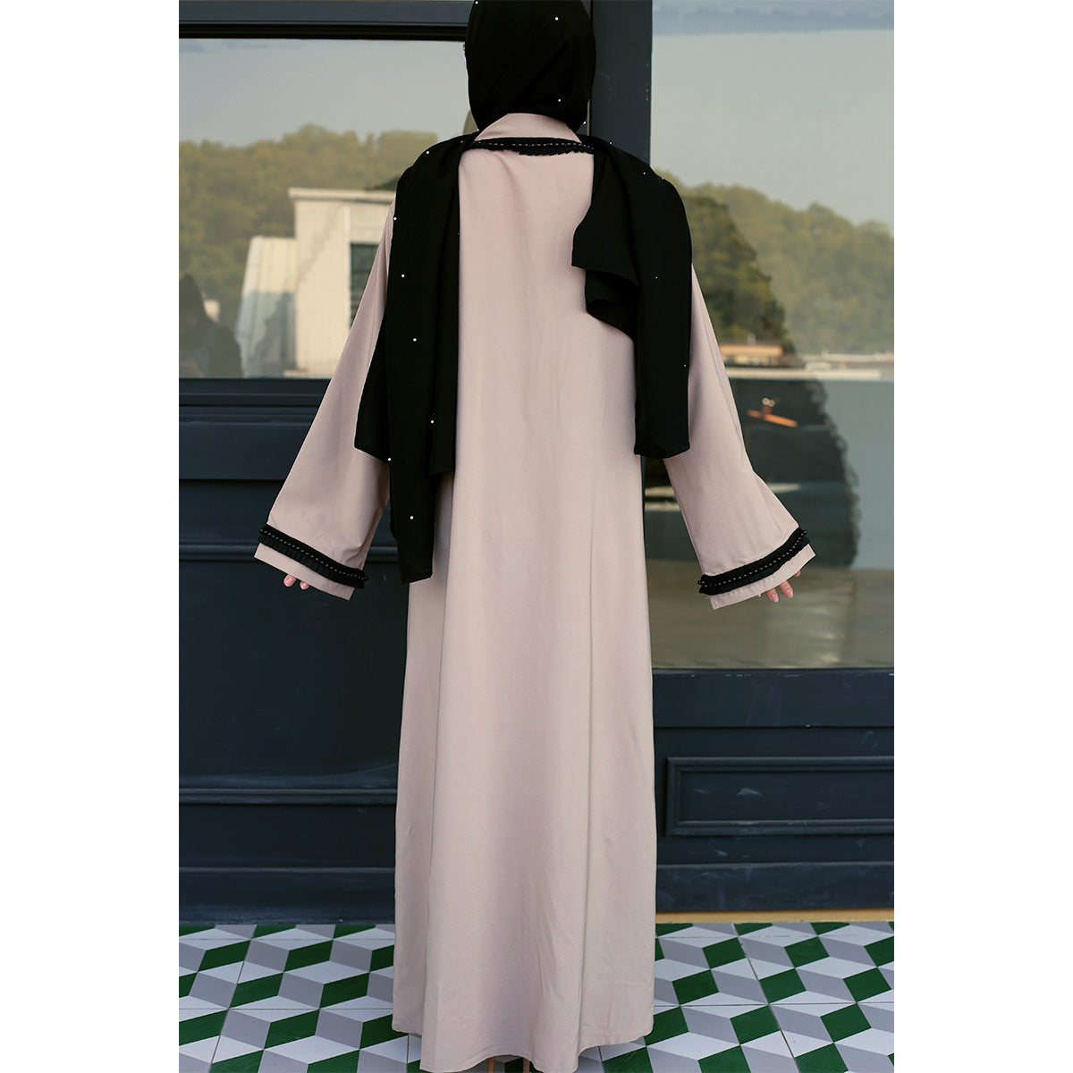 Women's Beaded Cardigan Gown Dress