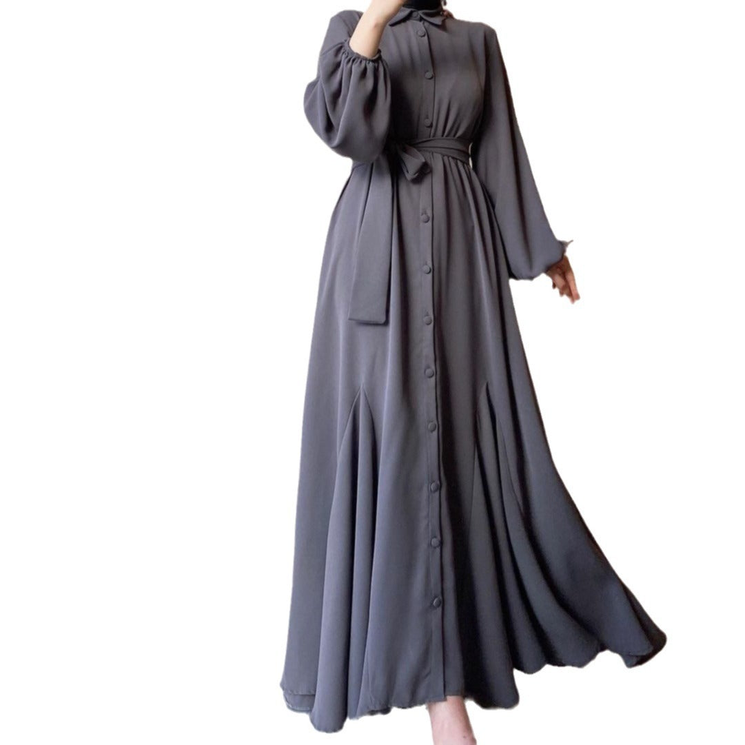 Muslim Solid Color Women's Clothing Dress