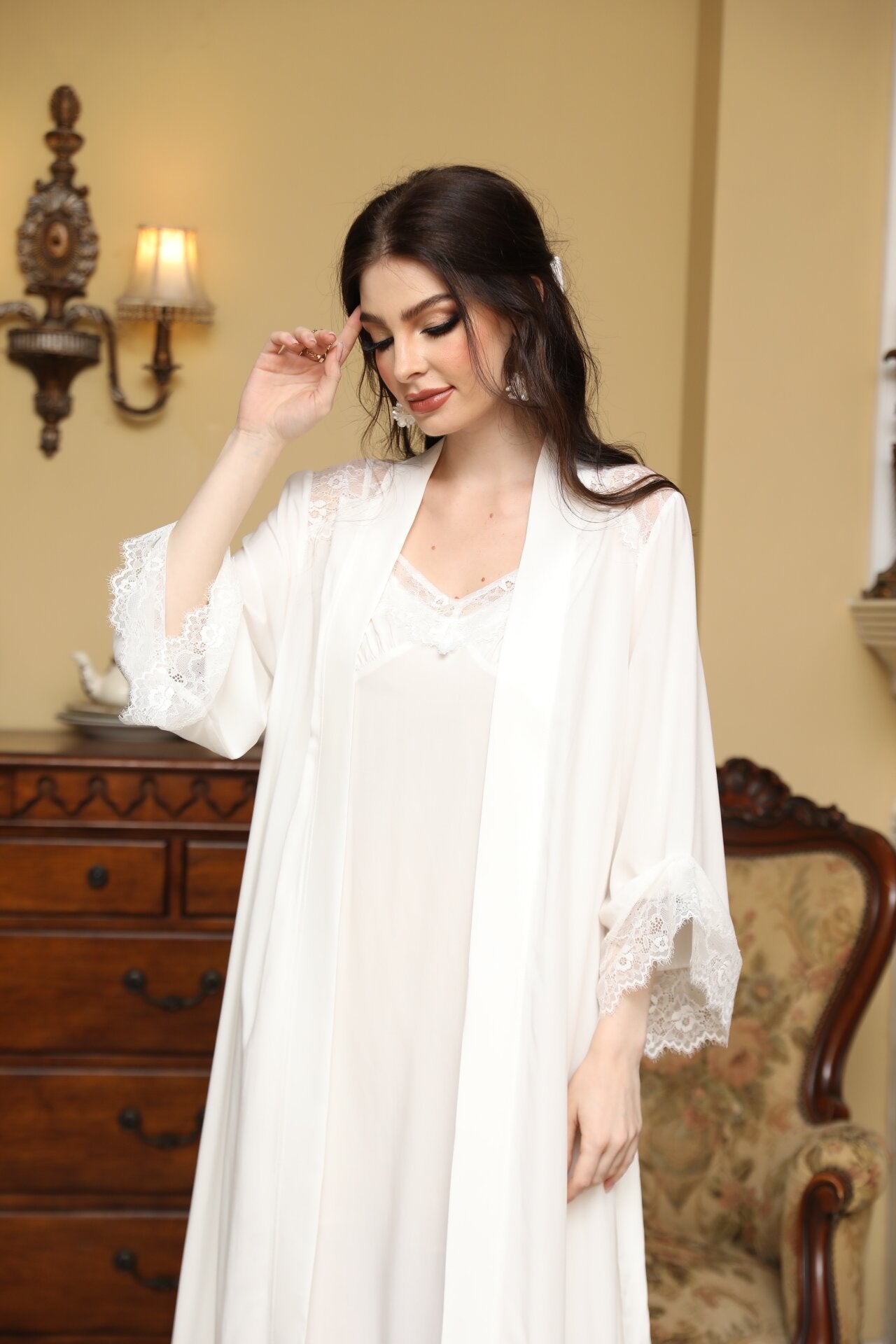 Women's Middle Eastern Style Sweet Princess Style Nightdress Two-piece Set